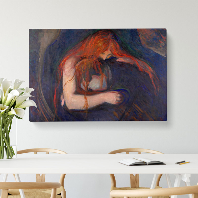 The Vampire Vol.1 by Edvard Munch - Wrapped Canvas Painting, 35cm H x 50cm W x 3cm D