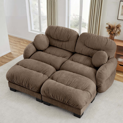 Canapé ergonomique modulaire en chenille plissée