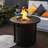 Propane Gas Fire Pit Table, 50000 BTU Round Steel For Outdoor Patio And Garden Gatherings-1172727165