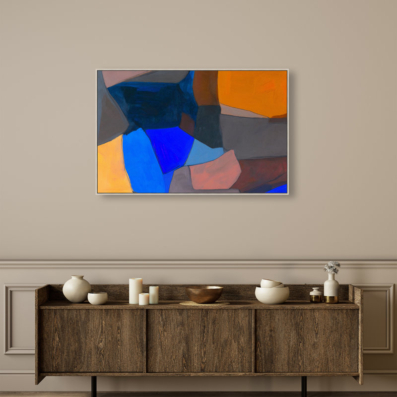 Patchwork Dream I Canvas Abstract Print by Oliver Gal, Black Frame, 15 x 10, 31"H x 46"W, Silver Frame