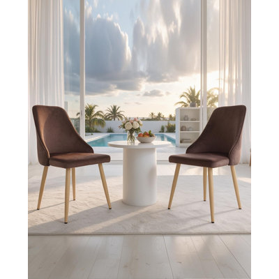 Chaise de salle à manger moderne en velours, chaise d'appoint ergonomique à dossier haut et incurvé