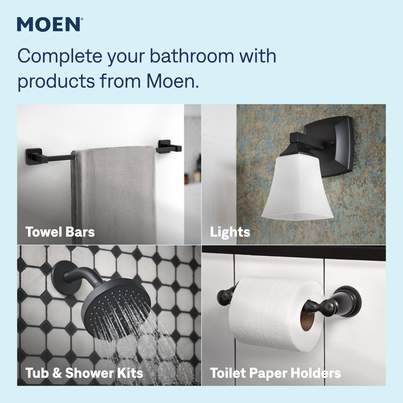 Moen 6-Function Handheld Shower Head with Hose, Detachable Hand Shower, Matte Black, 280H1BL