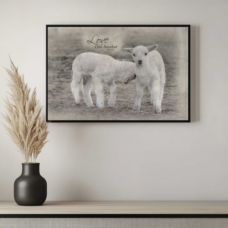 «Love One L'autre» par Robin-Lee Vieira, reproduction d'art, Framed Canvas, 18 W x 12 H, Gold