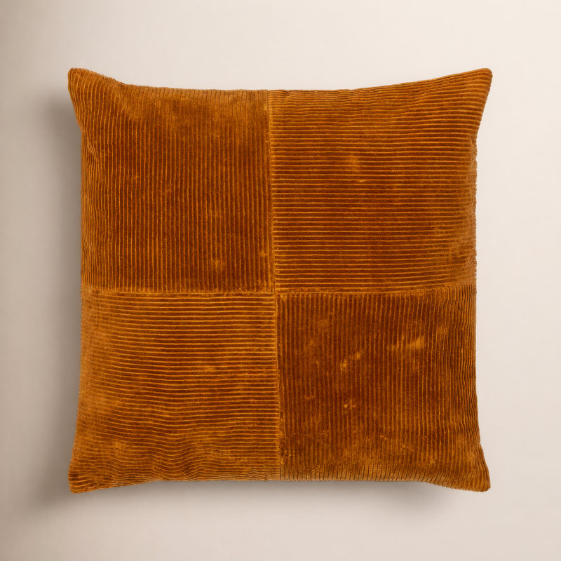 Selma Cotton Throw Pillow, 22" x 22", Brick Red