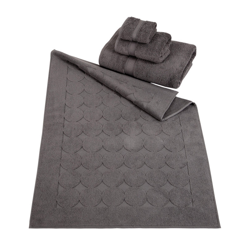 Comerford 4 Piece Turkish Cotton Towel Set, Dark Gray