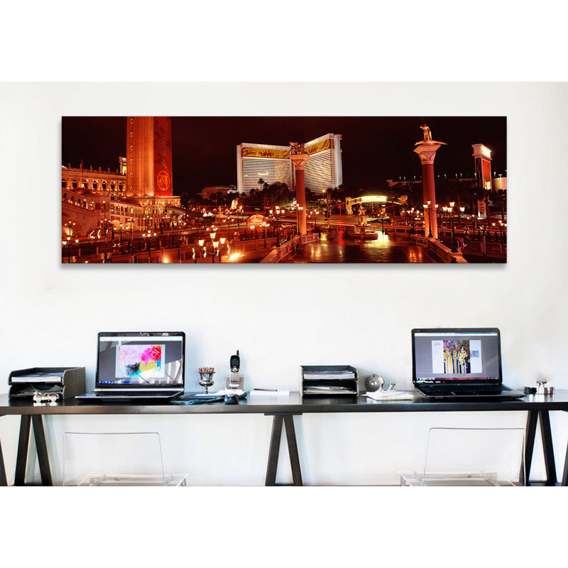 "Mirage panoramique", Las Vegas, Nevada, reproduction de photo sur toile, H 16 po x l 48 po x P 1,5 po, Toile tendue