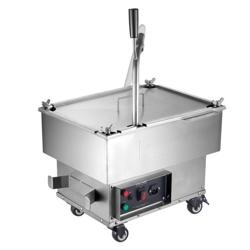 Mobile Fryer Filter, 18L Oil Tank Capacity, Oil Filtration System with 10 L/min Oil Filtration Speed, Mobile Frying Oil Filtering System with Swivel Wheels, Oil Hose for Restaurant Burger Stores