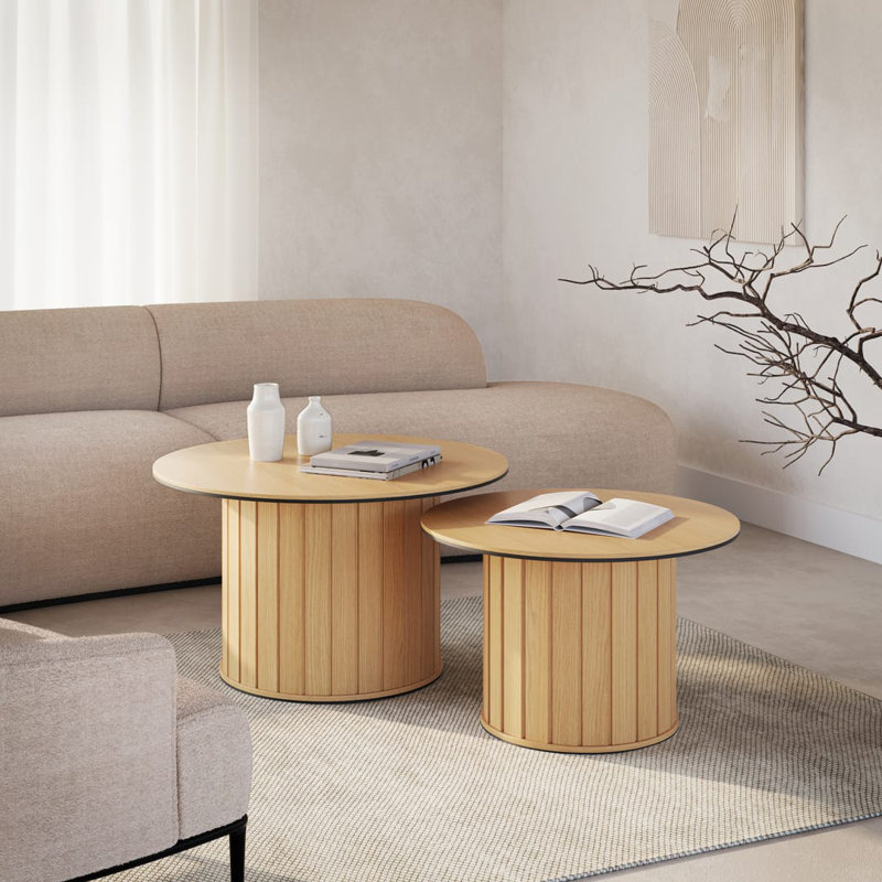 Belvie Wood Coffee Table with Storage, 43 cm H x 65 cm W x 65 cm D