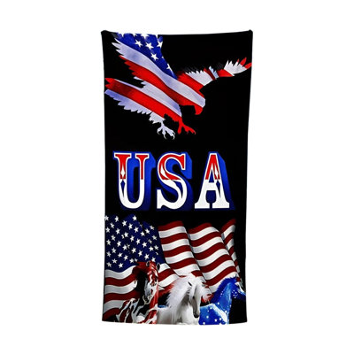 Oversized Americans Flag Balds Eagless Print Beach Towel Quicks Dry Super Absorbent Lightweight Microfiber Towel For Independence Day Pool Beach Travel