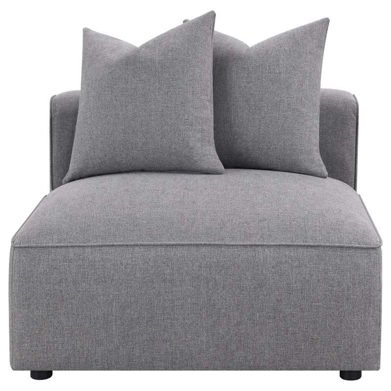 Chaise sans accoudoirs rembourrée Femme Gris, Mélange de polyester gris