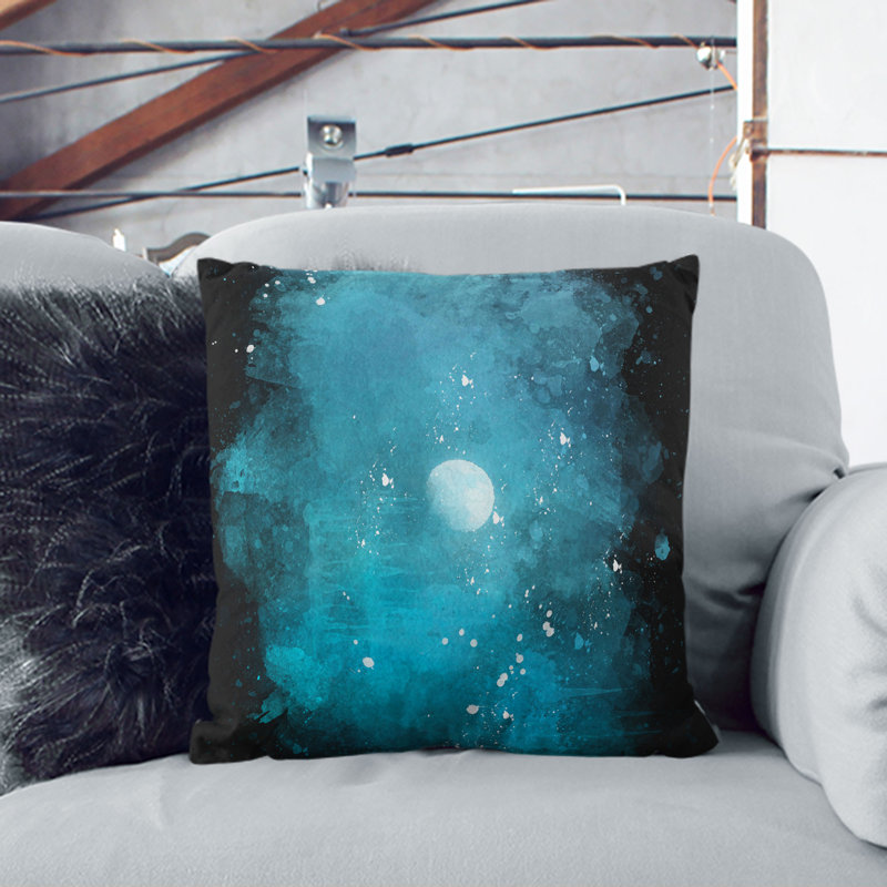 High Moon Paint Splash Cushion with Filling, 55cm H x 55cm W x 20cm D
