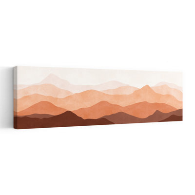Earthy Mountain Layers Abstract Minimalist Modern Landscape Mountain Wall Art