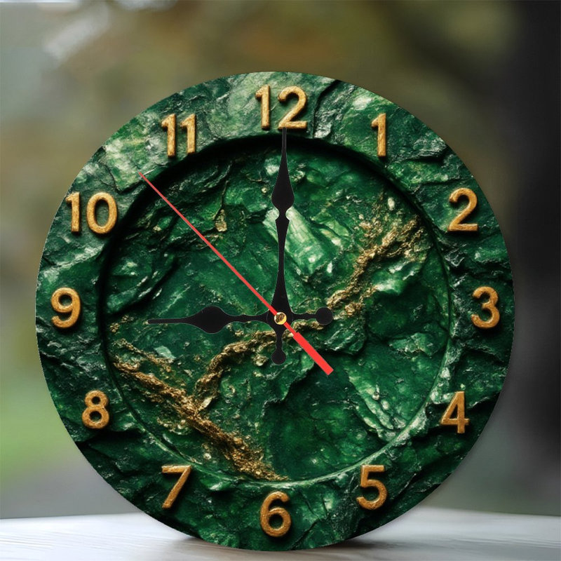 Horloge Malachite avec chiffres dorés
