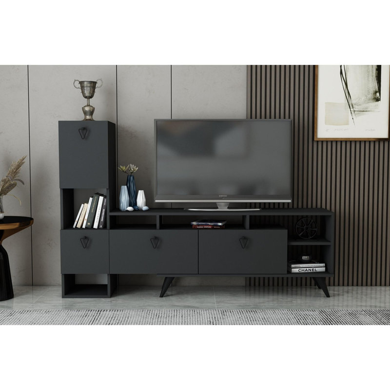 Bardhyle Unfinished TV Stand for TVs up to 65", Anthracite