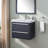 30'' Black Modern Wall Mounted Single Bathroom Vanity Set