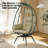 Swivel Patio Lounge Chairs, Steel Rattan Egg Chair For Home Patio