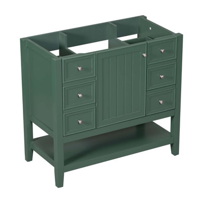 Meuble-lavabo 36 po sans lavabo, base d'armoire seulement, une armoire et trois tiroirs
