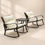 Ensemble de conversation de terrasse ergonomique en métal pour 2 personnes avec coussins confortables et structure en acier robuste-585312724