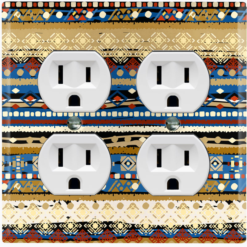 Patterned 2 - Gang Duplex Outlet Standard Wall Plate