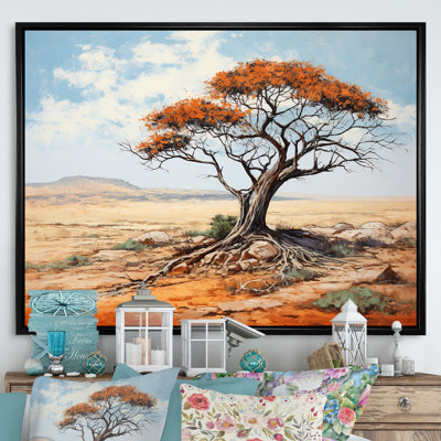 «African Desert Tree Survivor» - Art mural africain
