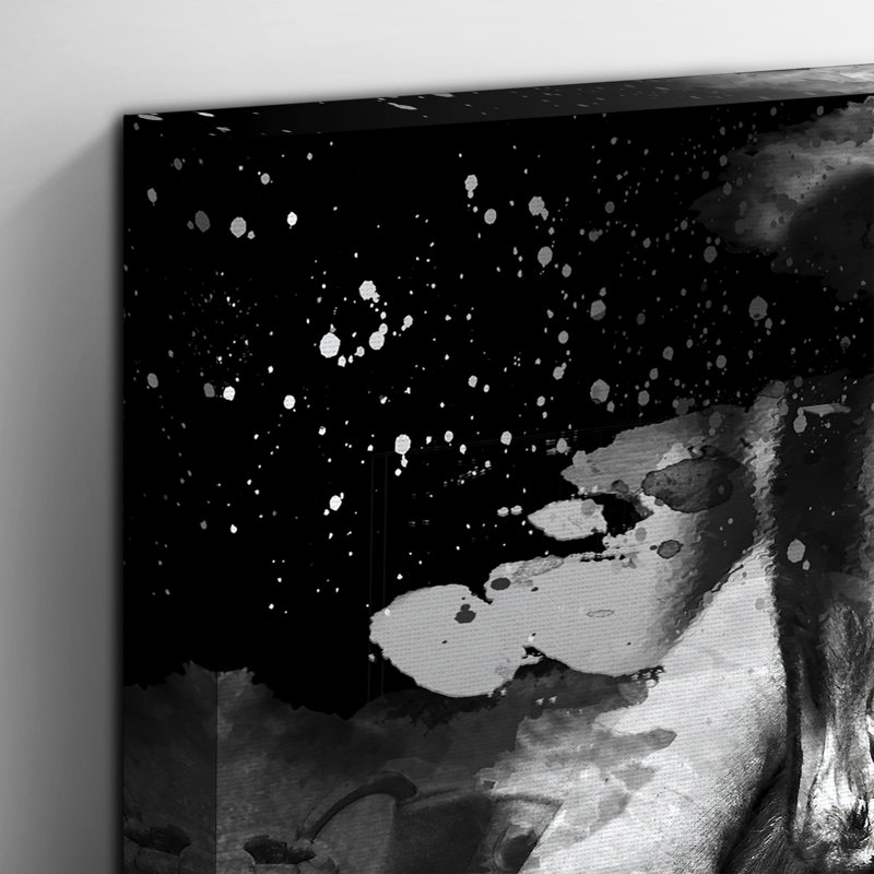 Black French Bulldog - Wrapped Canvas, 50cm H x 76cm W