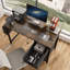Bureau de 47 po avec prise de courant, 3 tiroirs et poche latérale, facile à assembler, structure stable réversible pour bureau à domicile-111949494