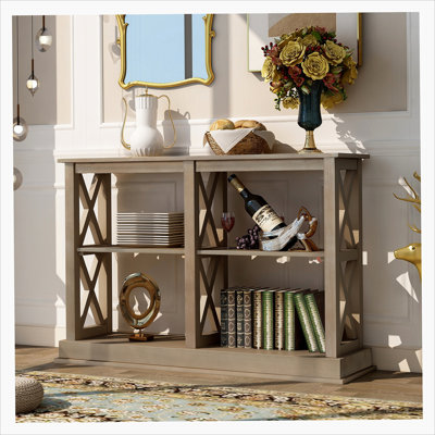 Nellis 46.5'' Console,Entry table,Hoyer table with 3-tiers open storage shelves