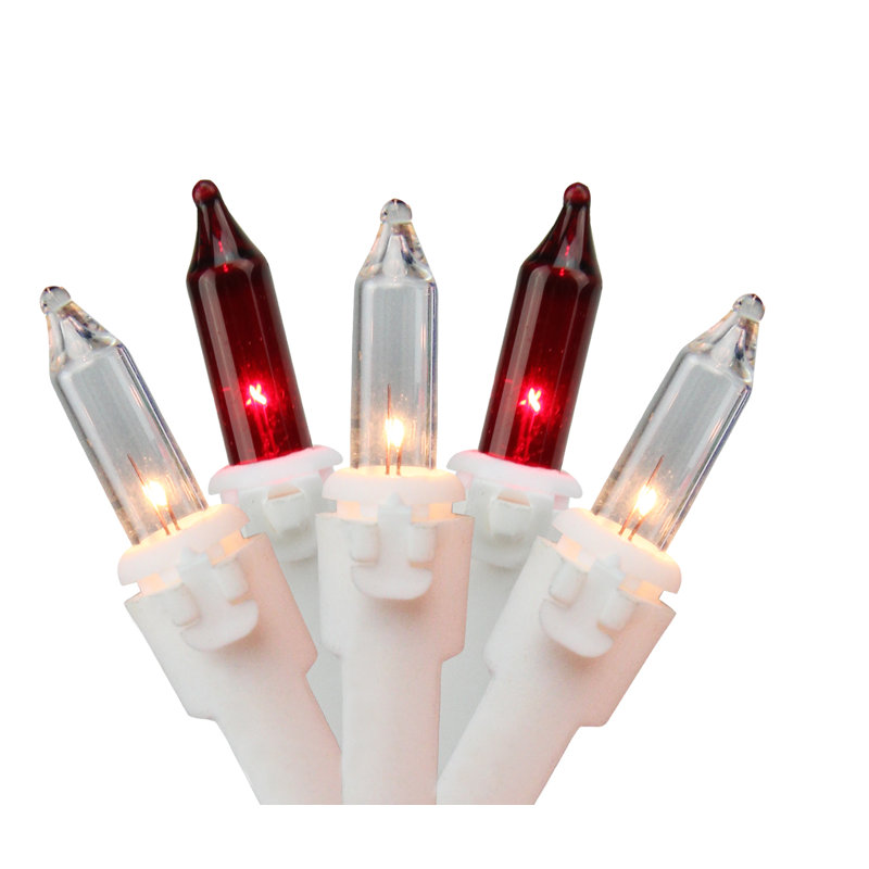 Mini guirlande de 50 glaçons de Noël, H 1 po x l 1 po x P 31 po, Rouge / transparent