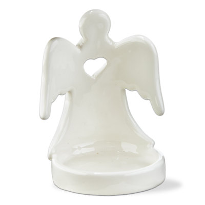 Angel Tealight Candle Holder White Ceramic Christmas