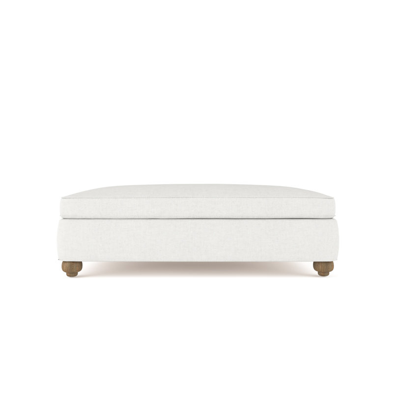 Repose-pieds de table Leroy, Lin Box Weave blanc, Naturel