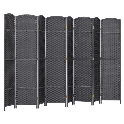 Room Divider, 8 Panel Folding Privacy Screen, 5.6
