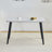 Modern Minimalist Rectangular Dining Table, Suitable For 4-6 People. Tempered Glass Countertop+Lower MDF Board, Imitation Marble Texture, Black Metal Tapered Legs. Suitable For Minimalist Restaurants.-768176037