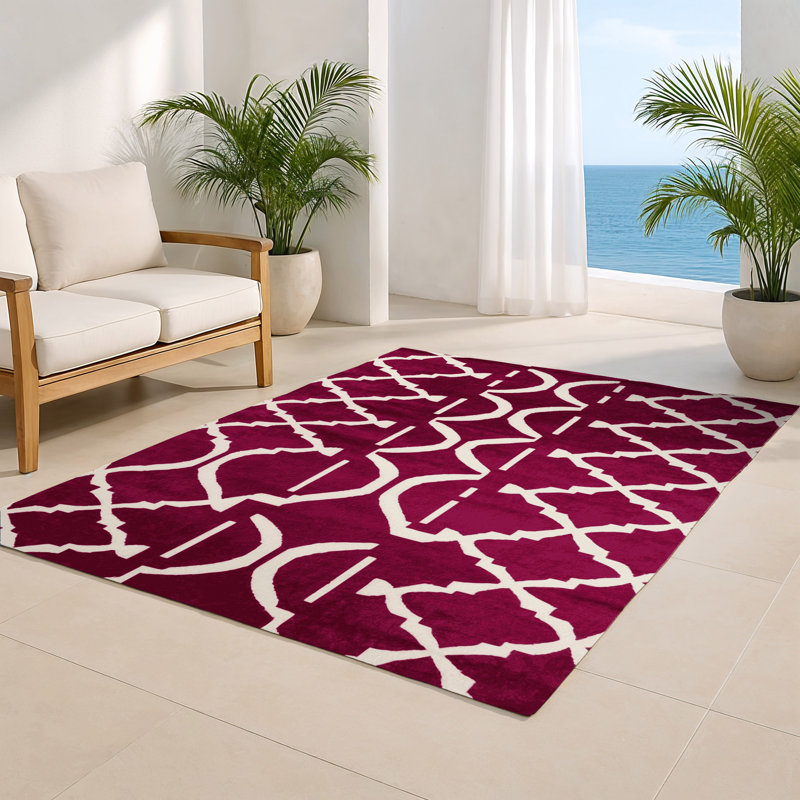 Tapis rouge intérieur et extérieur Trellis, Rectangulaire 8 pi x 10 pi