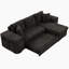 Canapé modulaire réversible en L de 104 po à 3 places, canapé-lit escamotable avec méridienne de rangement et 2 tabourets pour le salon, gris anthracite
