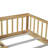 Twin Montessori Floor Bed Natural Rubber Wood Fence-290653702-290653701