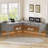 Suter 63" Executive L Shaped Desk, Home Office Desk With 4 Drawers, Farmhouse Corner Computer Desk With Storage & File Drawers For Home Office-742941458