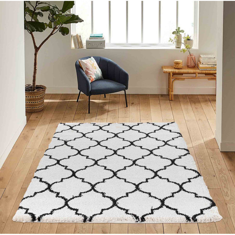 Havza Moroccan Shag Area Rug, Rectangle 160cm x 230cm