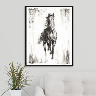 « rustique black stallion i », peinture sur toile