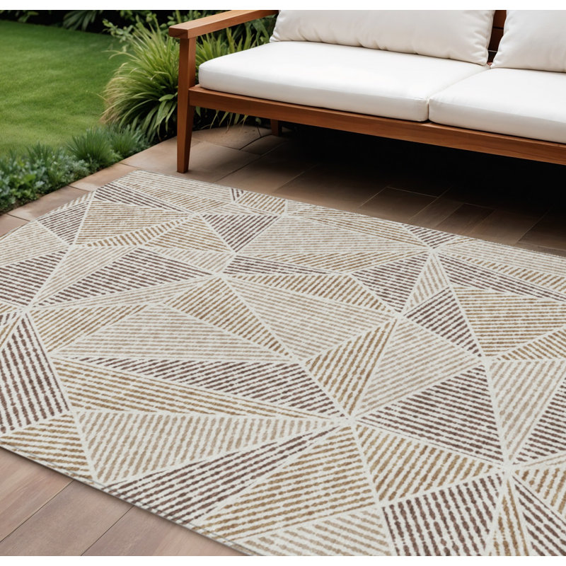 Tapis intérieur / extérieur taupe et beige 9 'X 12'