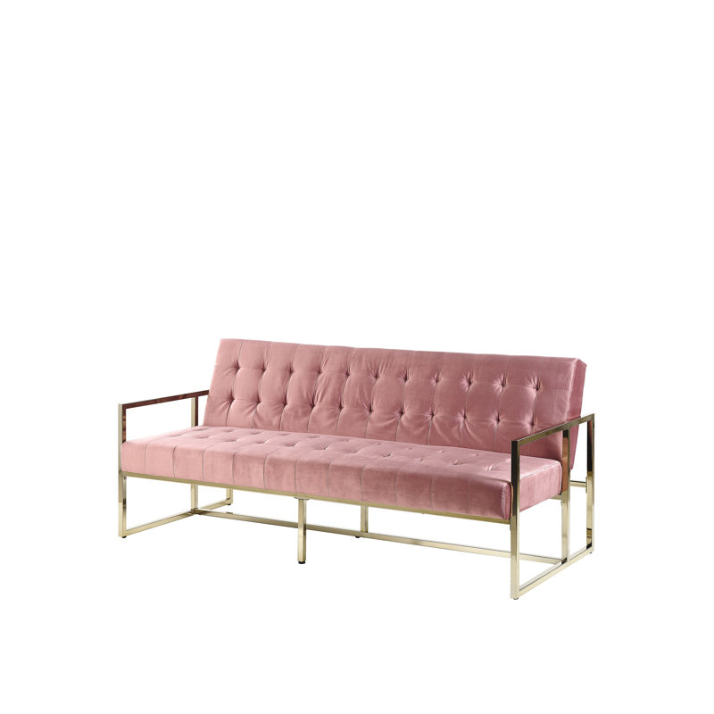 Ballou 3 Seater Velvet Sleeper, Pink
