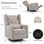Fauteuil inclinable manuel rembourré et fauteuil pivotant avec coussin-130459603