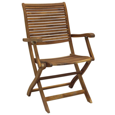 Colville Solid Wood Arms Included Patio Folding Chair 1