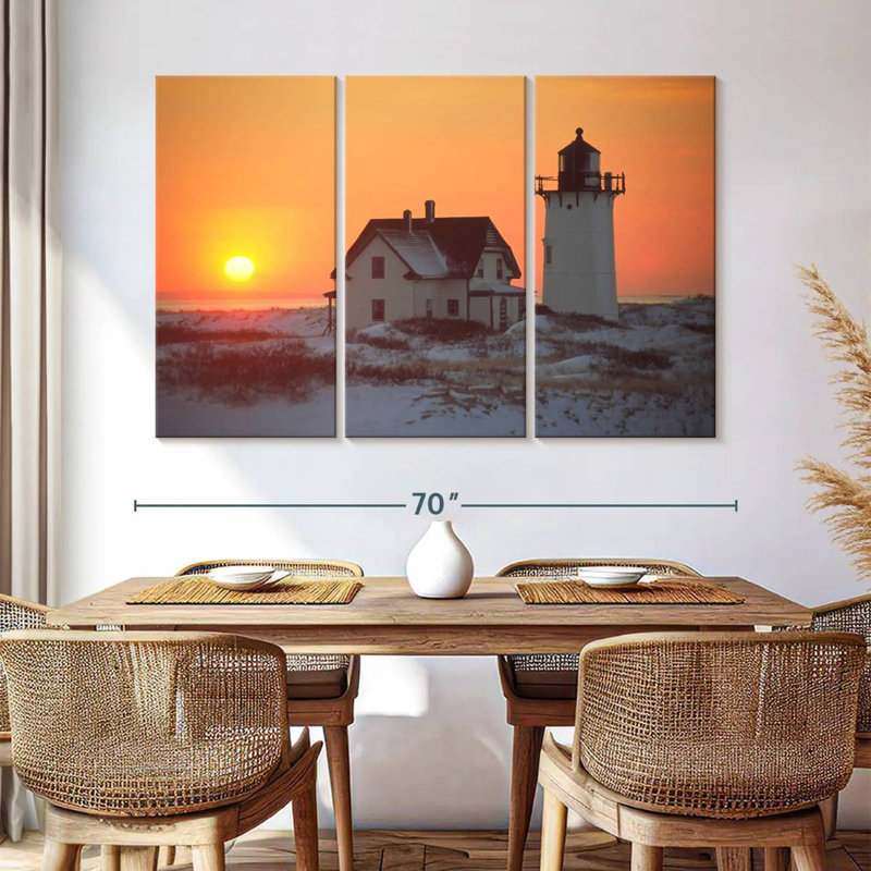 Aletra, coucher de soleil au phare de Race Point, H 42 po x l 65 po