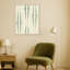 «Boho ikat rayures green shades» par Annick, reproduction d'art sur toile encadrée-83409255