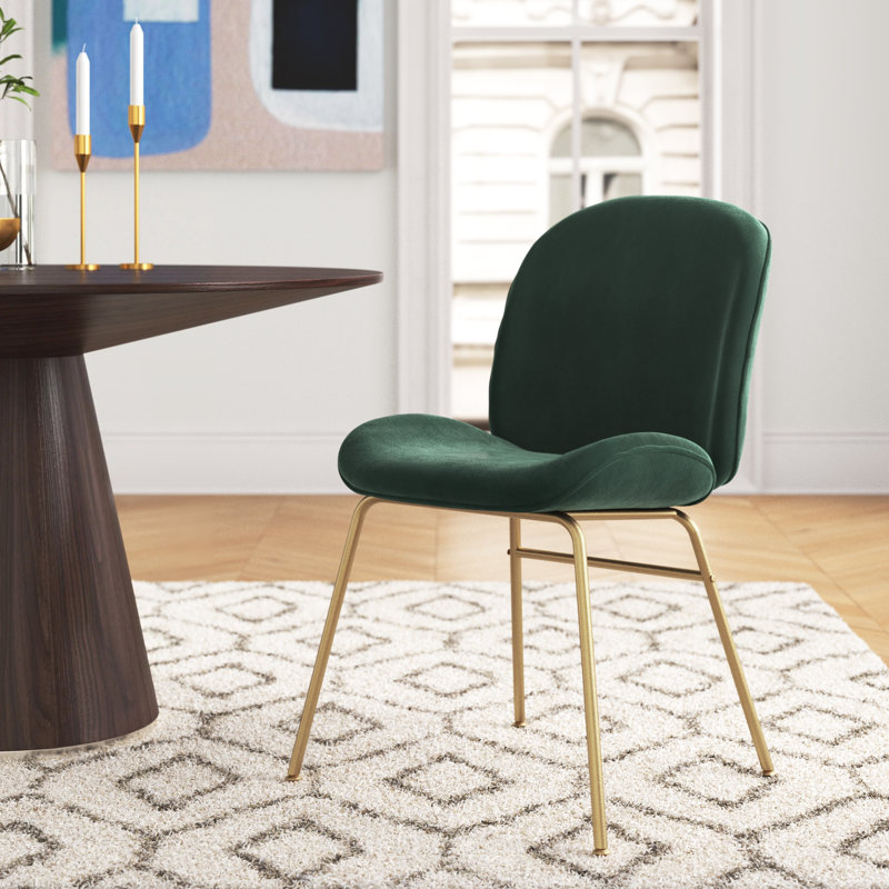 Chaise d'appoint rembourrée en velours Gleno, Vert