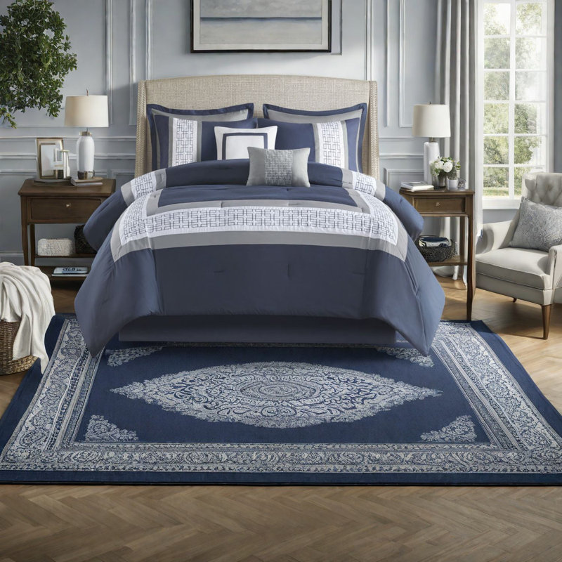 Ensemble de literie 8 pièces élégant, broderie en polyester, confort de style hôtel