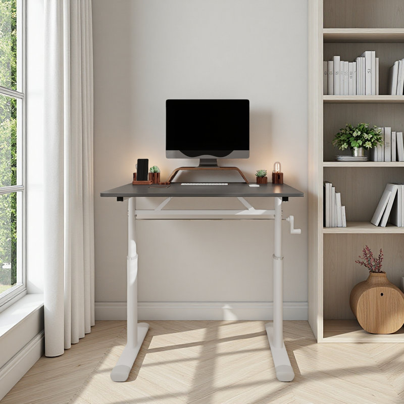 Adjustable Study Desk For Kids & Adults – Height-Adjustable, Multi-Purpose Home/Office Desk, Compact Design, Gray