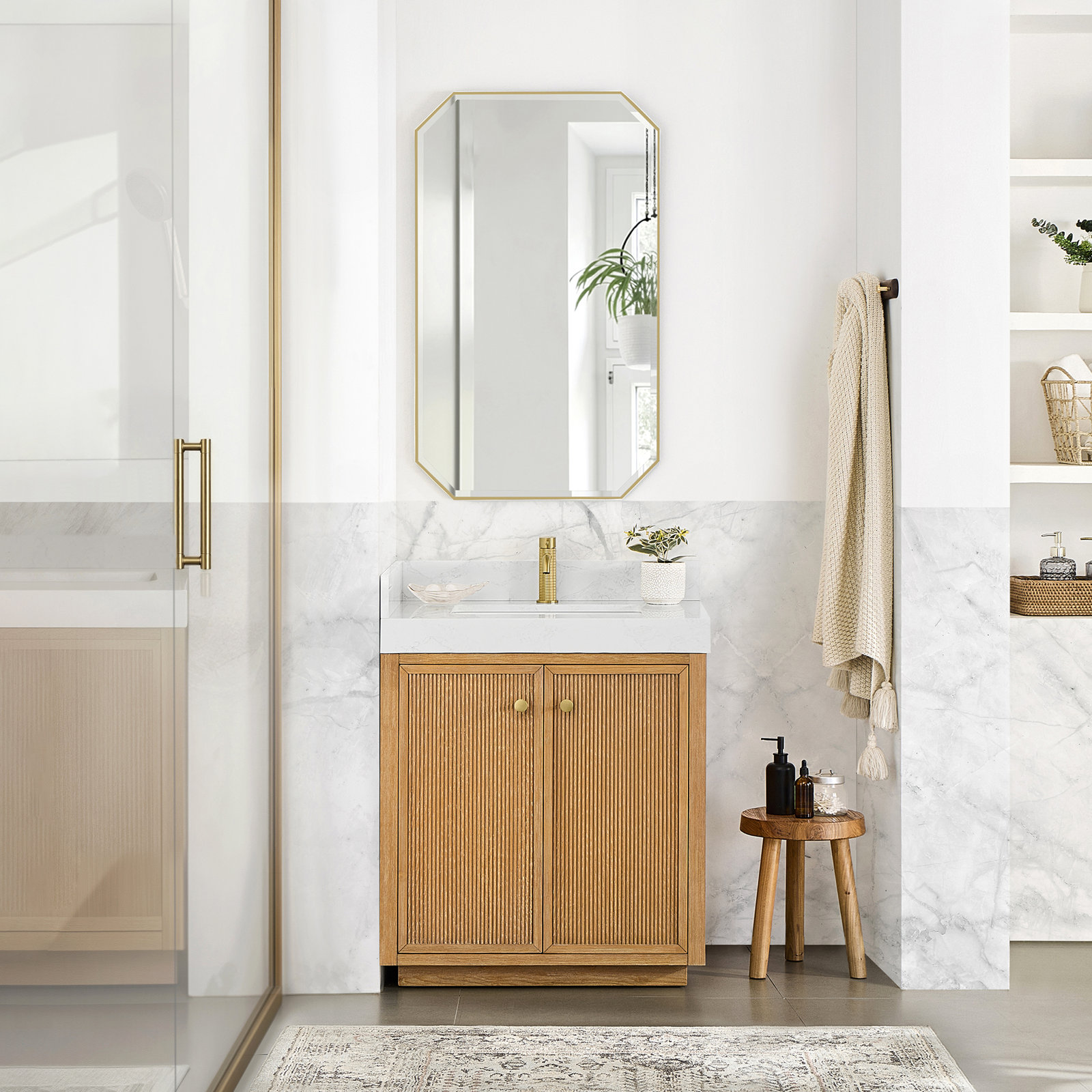 Thea 30" Single Bathroom Vanity, Fir Wood Brown