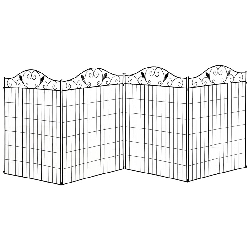 Tilden 112cm H x 365cm W Steel Fence Panels Included