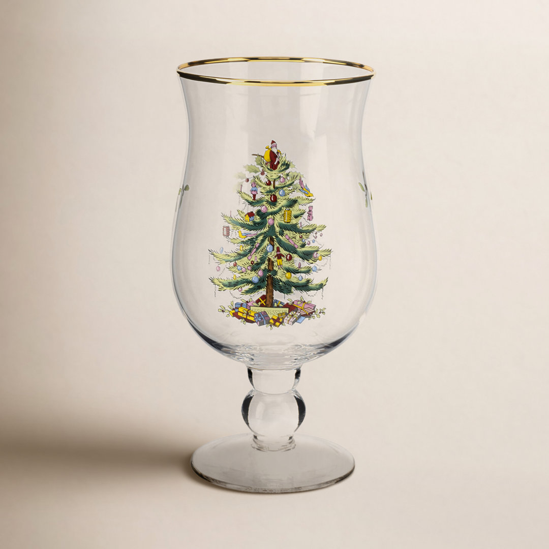 Spode Christmas Tree Tulip Glasses 17 Oz (Set of 4) Spode